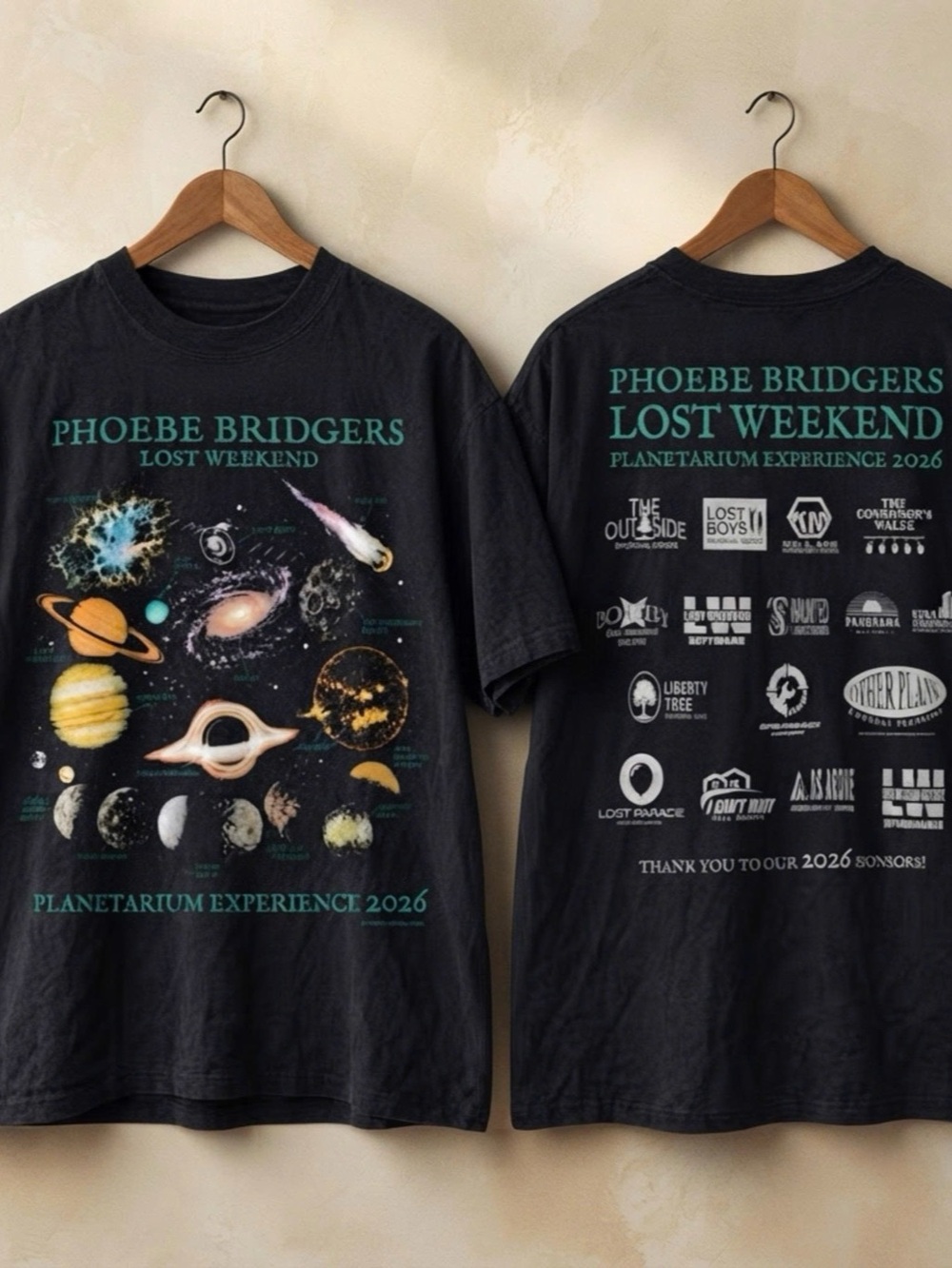 Phoebe Bridgers The Lost Tour 2026 Lost Weekend Planetarium Experience T-Shirt